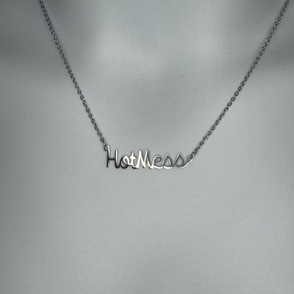 Hot Mess Stainless Steel Necklace – Adjustable 18” Chain - Picture 2 of 4